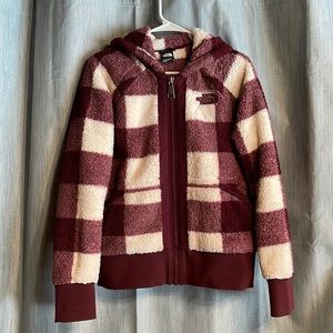 North Face zip up fuzzy hoody campshire